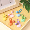 New faceted resin love keychain pendant creative girly heart bell cute couple bag headphone pendant
