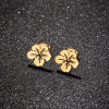 Cross-border new fashion temperament stainless steel hollow small fresh flowers simple earrings stainless steel ear jewelry wholesale