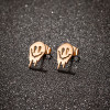 European and American cross-border fashion new stainless steel Halloween ghost earrings ins funny smiling face earrings wholesale