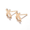 2025 European and American retro stainless steel new 18K gold electroplated women's personalized mushroom moon butterfly pattern earrings