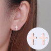 2025 European and American retro stainless steel new 18K gold electroplated women's personalized mushroom moon butterfly pattern earrings