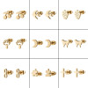 2025 European and American retro stainless steel new 18K gold electroplated women's personalized mushroom moon butterfly pattern earrings
