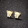 European and American fashion new creative personality cute cartoon character bear earrings stainless steel niche earrings wholesale