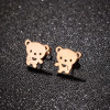 European and American fashion new creative personality cute cartoon character bear earrings stainless steel niche earrings wholesale