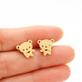 European and American fashion new creative personality cute cartoon character bear earrings stainless steel niche earrings wholesale