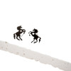 European and American retro design new stainless steel simple cute small animal horse earrings niche hollow love ear bone nails