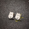 Fashionable French niche temperament stainless steel simple cute small animal pet cat earrings women's mini earrings