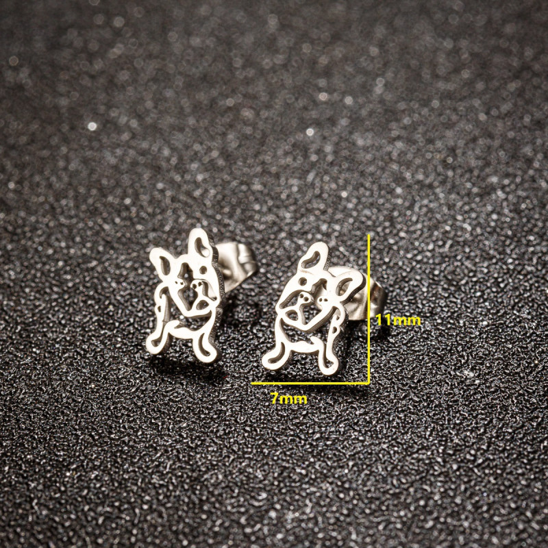 Fashion Retro Pug Earrings Personalized Stainless Steel Bulldog Animal Earrings Stud Earrings AliExpress Wish