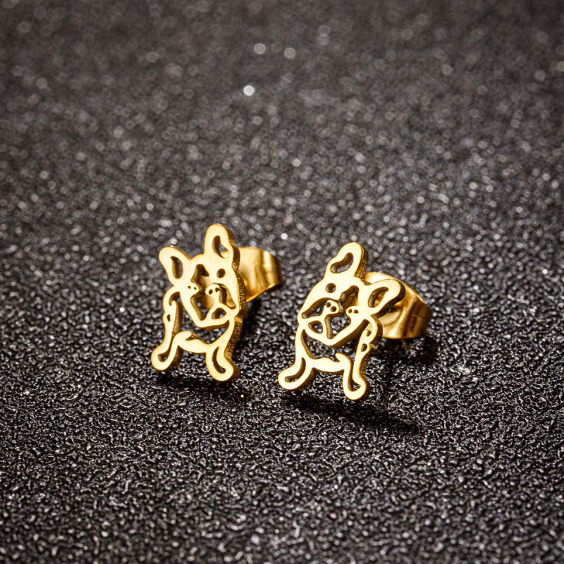 Fashion Retro Pug Earrings Personalized Stainless Steel Bulldog Animal Earrings Stud Earrings AliExpress Wish