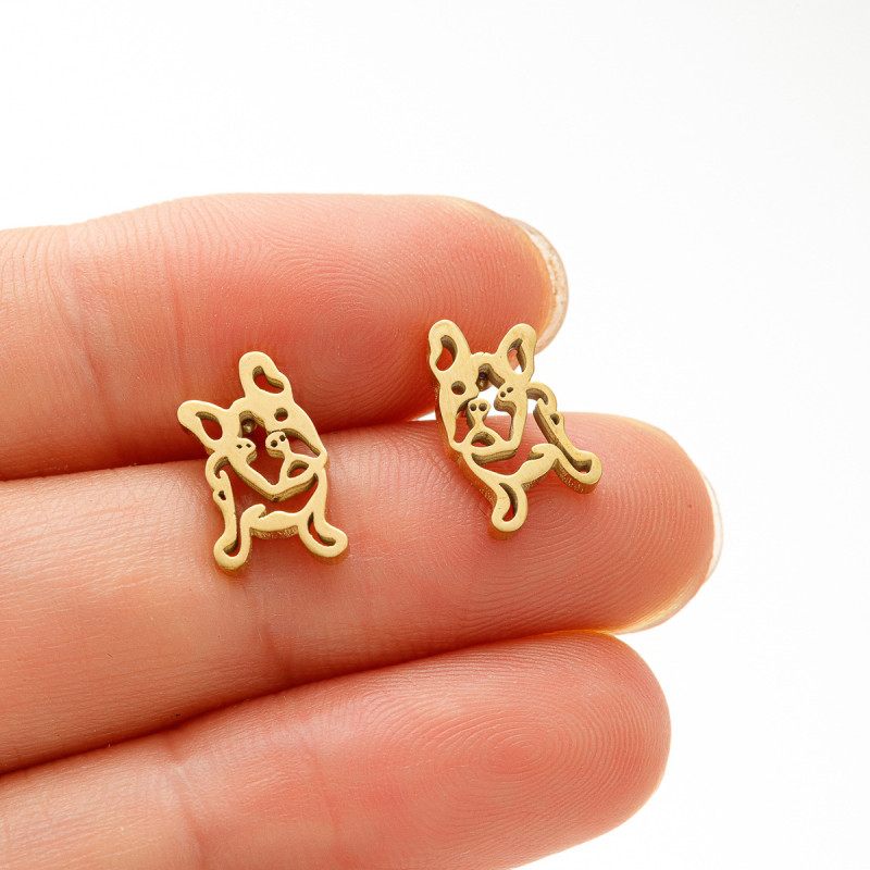 Fashion Retro Pug Earrings Personalized Stainless Steel Bulldog Animal Earrings Stud Earrings AliExpress Wish