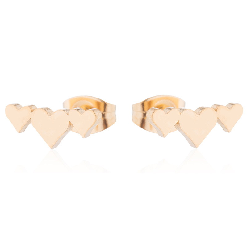 Korean style simple personality fashion niche earrings stainless steel new love earrings ear bone nail manufacturer cross-border wholesale