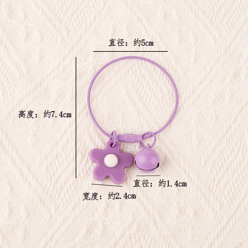 Creative Korean style DIY candy color steel wire ring flower bell keychain cute school bag pendant handmade accessories