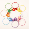 Creative Korean style DIY candy color steel wire ring flower bell keychain cute school bag pendant handmade accessories