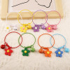 Creative Korean style DIY candy color steel wire ring flower bell keychain cute school bag pendant handmade accessories