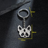 Cross-border new stainless steel small animal keychain pendant fashion pet pug pendant school bag accessories wholesale