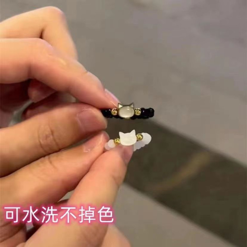 Niche design high-end cat bestie ring ins student good-looking girl gift niche design ring