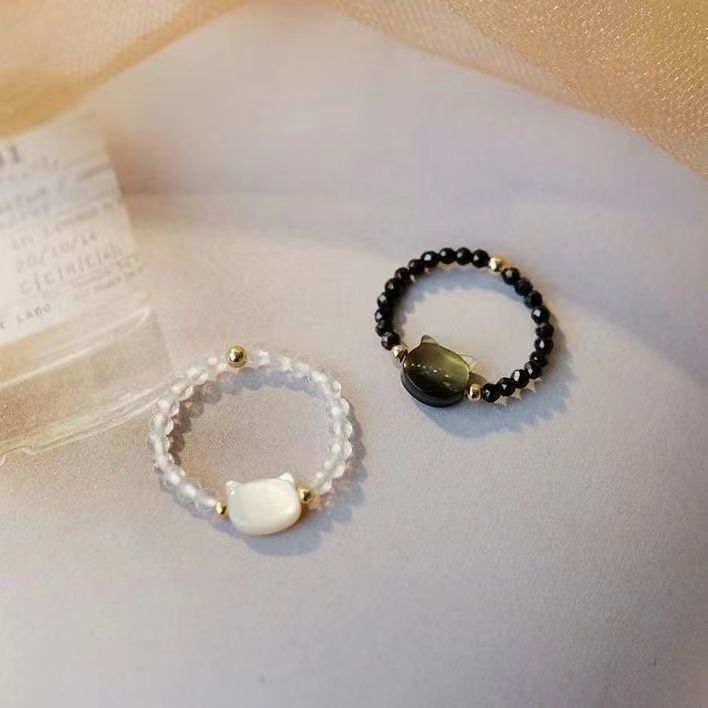 Niche design high-end cat bestie ring ins student good-looking girl gift niche design ring