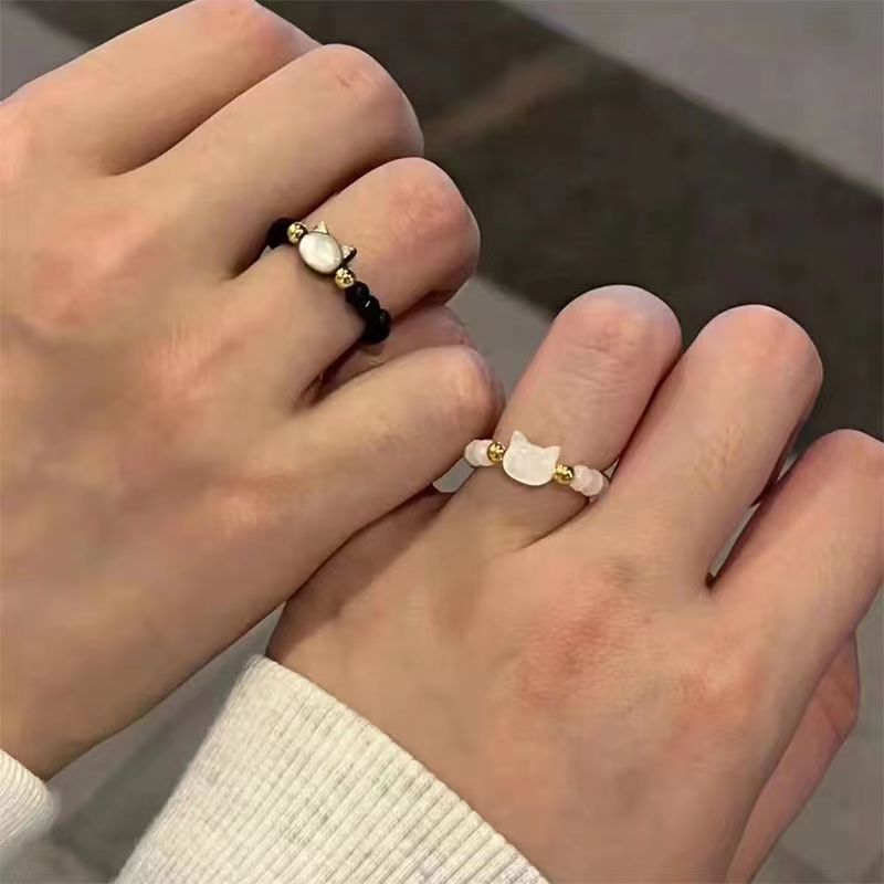Niche design high-end cat bestie ring ins student good-looking girl gift niche design ring