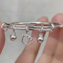 New KT Cat Bell Simple and Versatile Hello Kitty Pendant Push-Pull Bracelet for Best Friend and Girlfriend Gift Bracelet for Women