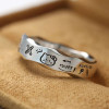 Niche design, versatile minimalist graffiti, wavy edge, exquisite and fashionable temperament, Pacha dog couple ring