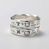 Niche design, versatile minimalist graffiti, wavy edge, exquisite and fashionable temperament, Pacha dog couple ring