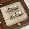 Niche design, versatile minimalist graffiti, wavy edge, exquisite and fashionable temperament, Pacha dog couple ring