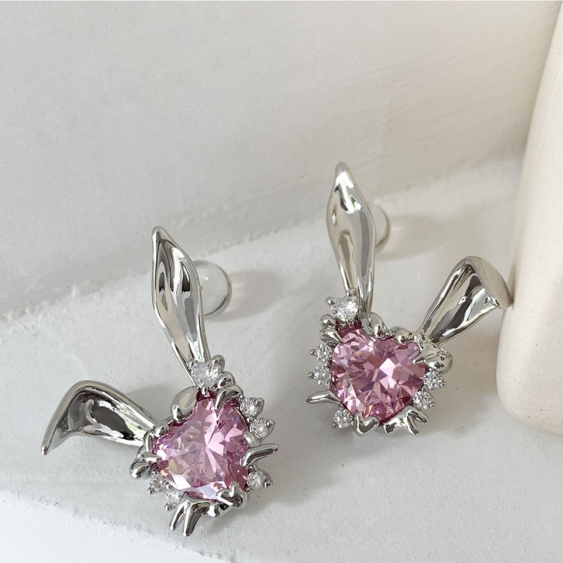 Index finger ring rabbit personalized open ring female light luxury temperament internet celebrity cartoon cute sweet cool style diamond