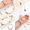 Acrylic gold tracing retro style coffee bean beads loose beads DIY jewelry accessories making beaded mobile phone chain material