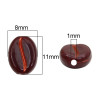 Acrylic gold tracing retro style coffee bean beads loose beads DIY jewelry accessories making beaded mobile phone chain material