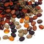 Acrylic gold tracing retro style coffee bean beads loose beads DIY jewelry accessories making beaded mobile phone chain material