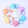 New heart smiling face key chain pendant cute cartoon metal ring key accessories bag accessories pendant
