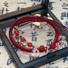 Miao girl ~ red rope bell bracelet hand-woven with bright and playful girly heart decorated with exquisite bow
