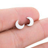 18K gold electroplated stainless steel geometric simple earrings INS women's mini small star moon triangle earrings