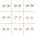 18K gold electroplated stainless steel geometric simple earrings INS women's mini small star moon triangle earrings