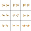 18K gold electroplated stainless steel geometric simple earrings INS women's mini small star moon triangle earrings