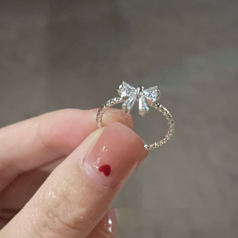 Bow ring for women, adjustable ring ring, sweet girly heart, gift to best friend and girlfriend