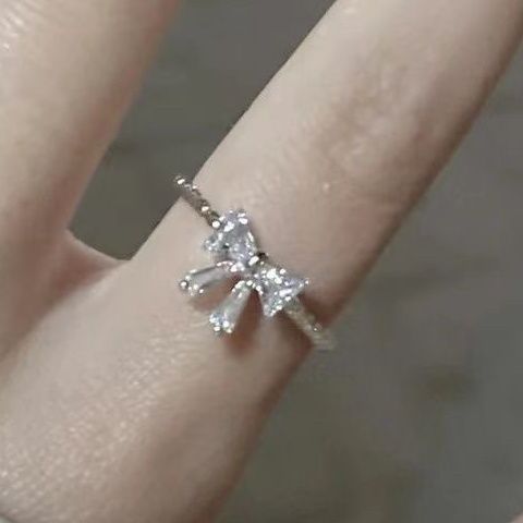 Bow ring for women, adjustable ring ring, sweet girly heart, gift to best friend and girlfriend