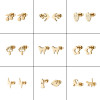 Cross-border new stainless steel cute little animals cat bird butterfly earrings asymmetric spaceship ear jewelry