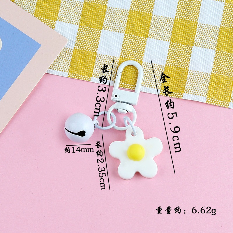ins small fresh glue color flower bell keychain cute creative diy girl heart bag pendant gift