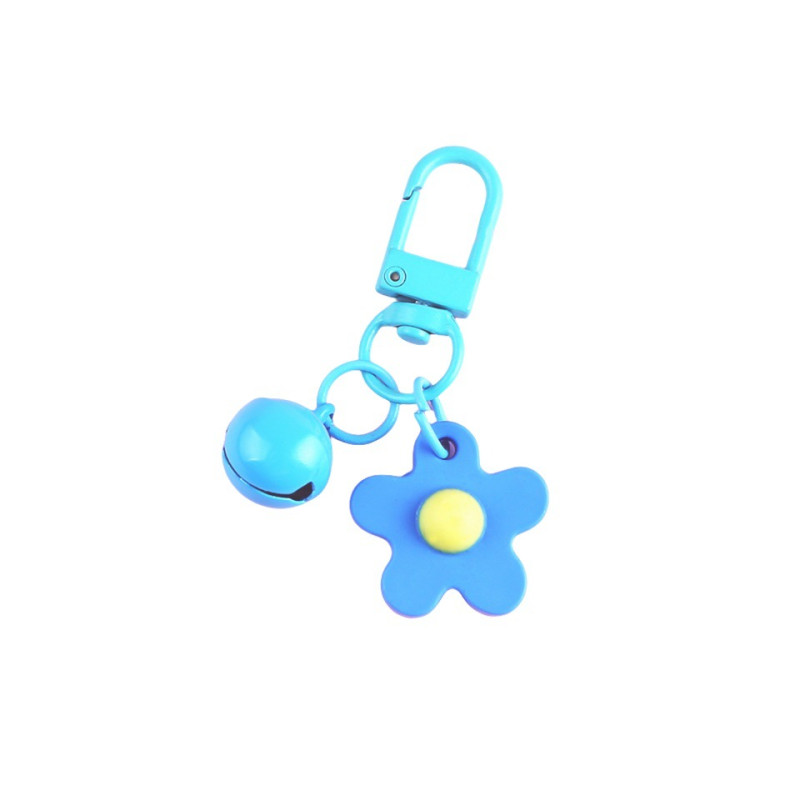 ins small fresh glue color flower bell keychain cute creative diy girl heart bag pendant gift