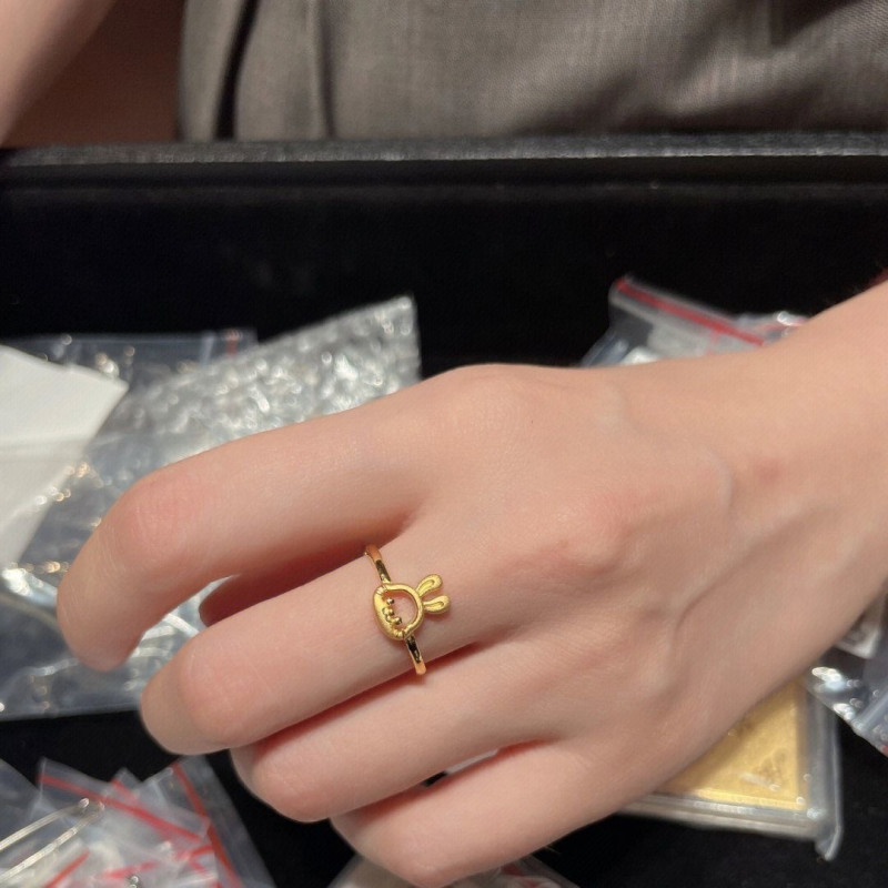 Cute bunny ring for women ins niche simple and sweet design bunny open ring for best friend