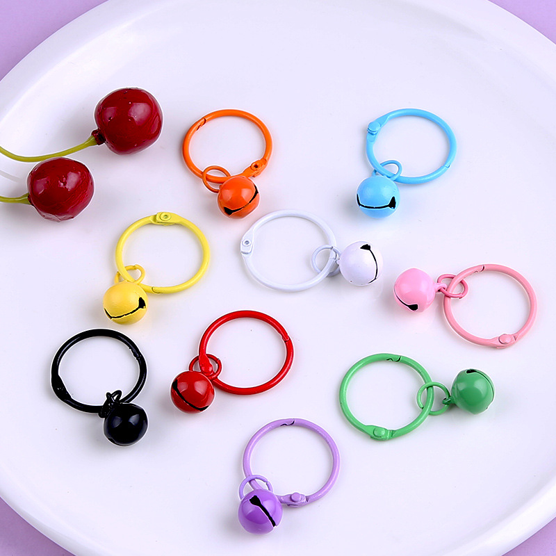 ins style painted color bell clip key accessories metal keychain accessories key ring ring bag pendant
