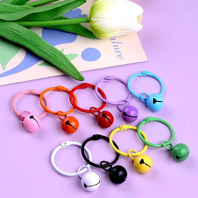 ins style painted color bell clip key accessories metal keychain accessories key ring ring bag pendant