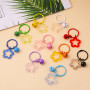 Creative colorful small fresh acrylic transparent highlight five-pointed star keychain pendant dopamine girl heart pendant