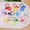 Creative colorful small fresh acrylic transparent highlight five-pointed star keychain pendant dopamine girl heart pendant