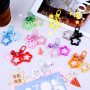 Colorful acrylic hollow five-pointed star bell keychain pendant DIY handmade bag earphone cover decorative accessories