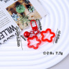 Colorful acrylic hollow five-pointed star bell keychain pendant DIY handmade bag earphone cover decorative accessories