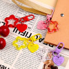 Colorful transparent acrylic hollow five-pointed star alloy love key pendant diy jewelry accessories cute and versatile