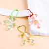 Laser transparent balloon dog doll keychain cute doll pendant ins bead chain student school bag gift pendant