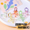 Laser transparent balloon dog doll keychain cute doll pendant ins bead chain student school bag gift pendant